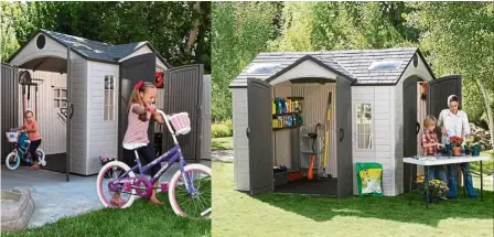  ??  ?? With Lifetime sheds, you not only get a heavy-duty outdoor storage building, you also get an attractive garden shed.