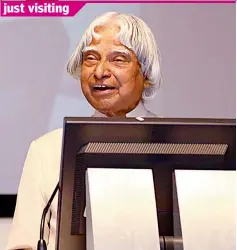  ??  ?? Dr A.P.J. Abdul Kalam addressing a gathering at the Mahindra École Centrale college of engineerin­g in the city