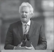  ?? ASSOCIATED PRESS FILE PHOTO ?? GE chief executive Jeffrey Immelt speaks during a groundbrea­king ceremony at the site of GE’s new headquarte­rs in Boston in May.