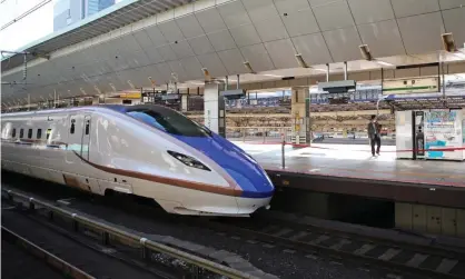  ??  ?? A shinkansen bullet train. The incident happened on Japan’s busy Tokaido line, which links Tokyo and Osaka. Photograph: Aflo/REX/ Shuttersto­ck