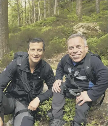  ??  ?? Bear Grylls with Warwick Davis, main; Inside The American Embassy, inset