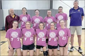  ?? Photo submitted ?? Members of Team Kelly were, bottom row from left, Savanah O’Hara, Lucy Klawuhn, Sami Straub, Eden Wonderling, and Kayley Risser; and top row from left, Coach Ken Pistner, Sydney Alexander, Lily Homan, Catherine Kelly, Elizabeth Hungiville, and Coach Skip Homan.