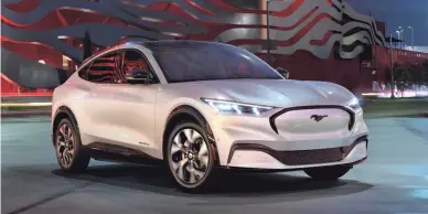  ??  ?? The 2021 Ford Mustang Mach-E is an all-electric SUV that looks to compete with the Tesla Model Y.