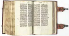  ?? BIBLE]
[PHOTO PROVIDED BY THE MUSEUM OF THE ?? A 13th-century Bible is part of the “Sacra Pagina” exhibit on display through Sept. 18 at Oklahoma Christian University.