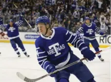  ?? RICK MADONIK/TORONTO STAR ?? Kasperi Kapanen has been recalled to the Maple Leafs three times this season. The Leafs are 6-1-0 during his latest stint.