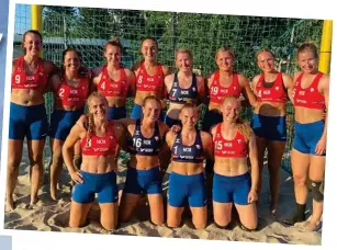  ?? ?? Sanctioned: The Norwegian beach handball team wore shorts instead of bikini bottoms in 2021