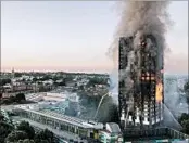  ?? NATALIE OXFORD/GETTY-AFP ?? Flammable exterior panels are suspected to have caused the Grenfell Tower fire to spread quickly, killing 80 people.