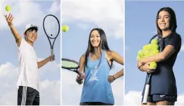  ?? MATIAS J. OCNER mocner@miamiheral­d.com ?? From left: Monarch’s Corey Craig, Coral Springs Charter’s Juhnyee See and St. Thomas Aquinas’ Isabella Pacheco. All three won either team or individual state titles.