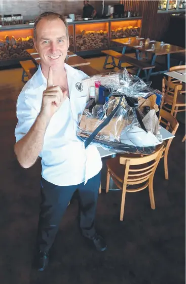  ?? Picture: STEWART McLEAN ?? BIG DAY: Waterbar and Grill manager Peter Crotty is ready to welcome his one millionth customer at lunchtime today with surprise giveaways.