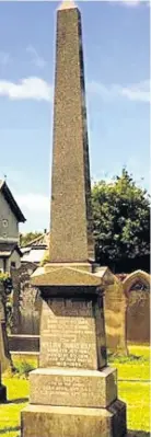  ??  ?? The obelisk memorial to Bulpit in St John’s Churchyard