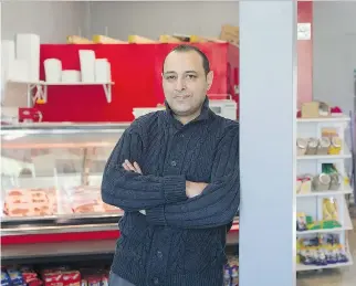  ?? GRAHAM HUGHES ?? Long-time St-Léonard resident Iadh Hamri, who recently opened a butcher shop, says Mayor Denis Coderre may have delivered for citizens, but says the fees and permits he’s forced to comply with as a business owner feel like a shakedown. “Life is very...