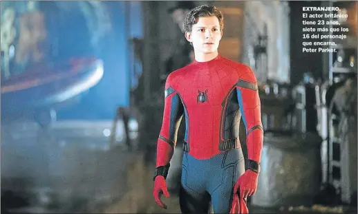  ?? FOTOS: GZA. SONY ?? EXTRANJERO.
El actor británico tiene 23 años, siete más que los 16 del personaje que encarna, Peter Parker.