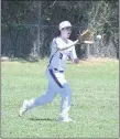  ??  ?? Alex Singer, who was All-Catholic in his junior year, snares a liner to left