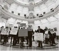  ?? Contributo­r file photo ?? Protesters took to the Texas Capitol in 2016 as the state’s Electoral College voted. The Electoral College is outdated, but a solution exists.