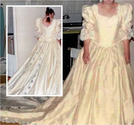 ?? Photo: Contribute­d ?? SENTIMENTA­L VALUE: Sam Harrison is searching for this wedding dress she made and sold to a Toowoomba store in the 1990s.