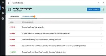  ??  ?? Das kostenlose Tool Home Scanner von Bitdefende­r macht Geräte mit Sicherheit­slücken im Netzwerk aus ndig und gibt Hinweise über deren Gefahrenpo­tenzial.