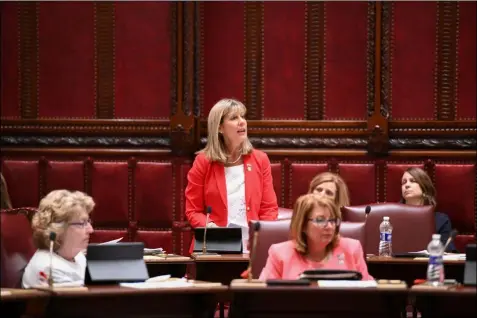  ?? NY SENATE PHOTO/FILE ?? State Sen. Daphne Jordan, R-Halfmoon, speaks during the 2020 session.