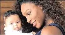  ??  ?? Serena Williams, seven-time Wimbledon champion, says she isn’t around as much as she would like for her daughter, 11 months, because of her training.