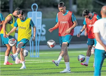  ?? ?? João Palinha controla a bola durante a sessão de treino de ontem