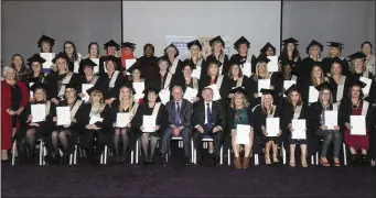  ??  ?? CTEC graduates receiving QQI level 5 major awards in Health Service Skills, QQI level 5 and 6 major awards in Early Childhood Care &amp; Education at CTEC 2018 Awards Ceremony.’