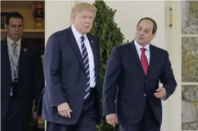  ?? LaPresse ?? Ex amici
I presidenti Donald Trump e Abd al-Fattah al-Sisi