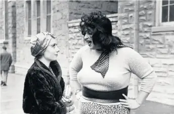  ?? Lawrence Irvin / Janus Films 1970 ?? Mink Stole (left) and Divine starred in John Waters’ 1970 movie, “Multiple Maniacs.”