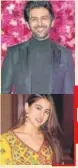  ?? PHOTOS: YOGEN SHAH ?? Kartik Aryan (top) and Sara Ali Khan