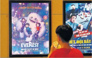  ?? /AFP ?? Censored: A poster for ‘Abominable’ in Hanoi, Vietnam, on Monday. The government has ordered the movie be removed from cinema halls.