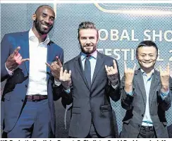  ??  ?? US-Basketball­er Kobe Bryant, Fußballsta­r David Beckham, Jack Ma