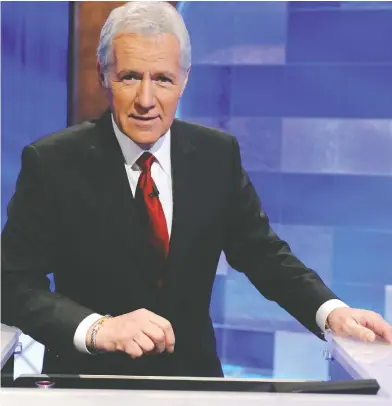  ?? AMANDA EDWARDS / GETTY IMAGES ?? Beloved game show host Alex Trebek made his final appearance on Jeopardy! on Friday.