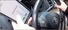  ??  ?? Since July 1, anyone driving a vehicle in Georgia must use speakerpho­nes, earpieces, wireless headsets or smart watches to use a cell phone while behind the wheel and with the motor running. (Messenger photo/Mike O’Neal)