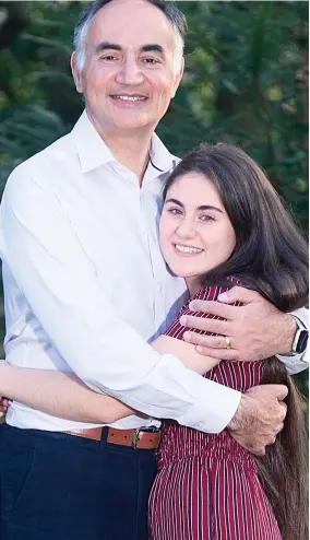  ??  ?? Driven: Professor Reza Razavi with daughter Poppy, now 14