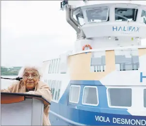  ?? ZANE WOODFORD/METRO ?? Wanda Robson spoke during the unveiling of the new Halifax Transit ferry named for her sister, Viola Desmond, on Wednesday.