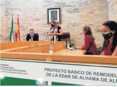  ?? D. A. ?? Imagen de la presentaci­ón a finales de septiembre del proyecto de EDAR de Alhama.