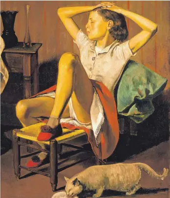  ?? FOTO: METROPOLIT­AN MUSEUM OF ART ?? Balthus hat mehrere voyeuristi­sche Bilder von dem jungen Mädchen Thérèse gemalt. „Thérèse, träumend“(hier im Ausschnitt zu sehen) entstand 1938.