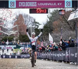  ?? ?? Nearly 1,500 athletes competed in the USA Cycling Cyclocross National Championsh­ips in December at Joe Creason Park.