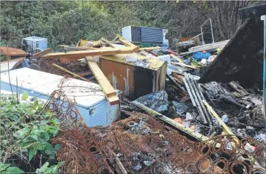  ??  ?? Dumpsites in the undergrowt­h at the Vauxhall Field