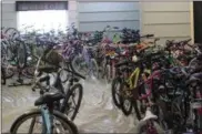  ?? CHARLES PRITCHARD - ONEIDA DAILY DISPATCH ?? Bikes gathered up over the past year for upcoming ninth annual Bike Day on Wednesday, May 1, 2019.