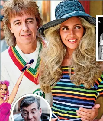  ??  ?? TANGLED WEB: Bill Wyman and Mandy Smith in 1989. Below: Patsy Smith with Bill’s son Steven and her daughter Mandy (centre). Inset, centre: Jacob Rees-Mogg and Kylie Minogue