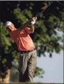  ?? Matt Slocum / Associated Press ?? Jerry Kelly hits a drive on the 10th hole during the first round of the PGA Championsh­ip in 2011. Kelly, a Hartford graduate, took to Twitter on Thursday to express his unhappines­s with the school’s plan to drop to Division III.