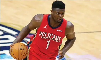  ?? Jonathan Bachman/Getty Images ?? Zion Williamson of the New Orleans Pelicans drives with the ball against the Toronto Raptors during a January 2021 game. Photograph: