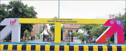  ??  ?? GATEWAY OF INVESTMENT: The Indira Gandhi Pratishtha­n gets ready to host the Ground Breaking ceremony to be held on July 28 and 29.