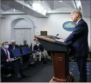  ?? AP PHOTO/EVAN VUCCI ?? President Donald Trump speaks in the East Room of the White House on Wednesday in Washington.