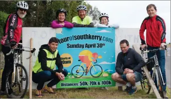  ?? Photo by Christy Riordan ?? Launchiong the Tour of South Kerry. Back (from left): Padraig O’Shea, Laoise Egan, Neil Dineen, Irene McCarthy and Cian Murphy. Front: Fergal Murphy and Brendan Sheehan.