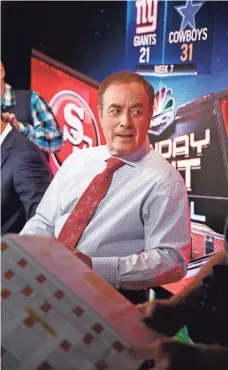  ?? MARC PISCOTTY, USA TODAY SPORTS ?? NBC’s Al Michaels returns for Thursday’s Cowboys-Vikings game after sitting out three broadcasts in eight days.
