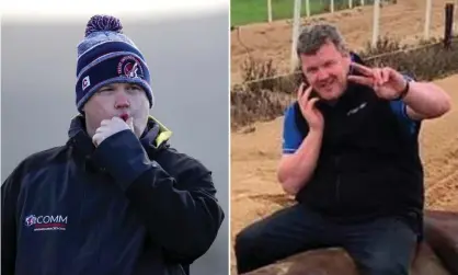  ??  ?? Gordon Elliott has been banned from training for 12 months over a photograph showing him sitting on a dead horse. Photograph: PA/ Twitter/Animal Welfare Watch