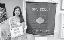  ?? PROVIDED BY SHEETAL RANKA ?? Ishika Ranka, a Girl Scout from troop 95829 in Mahwah, dedicated more than a year and a half and 130 hours to her Gold Award project, “Resident Radiance.”