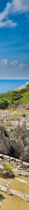  ??  ?? Un tratto panoramico del percorso dei vecchi forti di Anacapri, nella parte più selvaggia e silenziosa dell’isola di Capri.