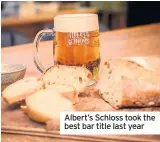  ??  ?? Albert’s Schloss took the best bar title last year