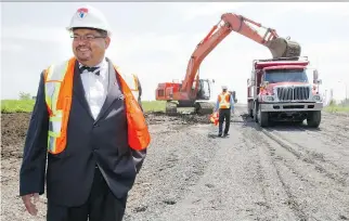  ?? JOHN KENNEY/MONTREAL GAZETTE FILES ?? Arthur Porter is all smiles as constructi­on of the McGill University Health Centre superhospi­tal started in 2010. He saw it as his greatest achievemen­t, but it also became his downfall.